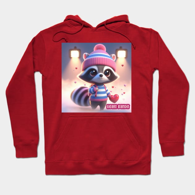 Cute Raccoon - Heart Thief Hoodie by PlayfulPandaDesigns